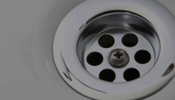 Freshly cleaned drain in sink
